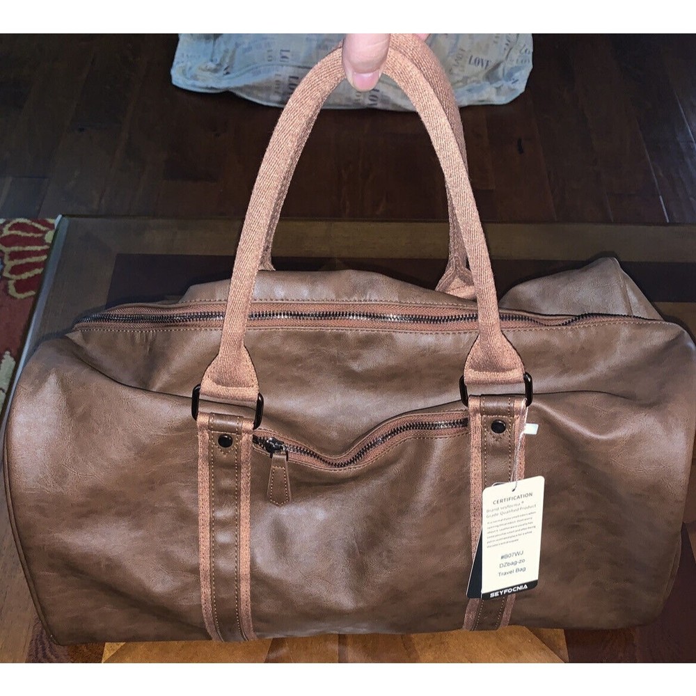 Nice Brown Leather Travel Bag Duffle, Seyficnia
